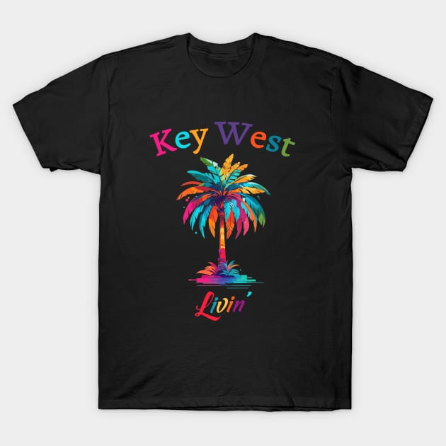 Key West Livin' Watercolor Palm Tree T-Shirt by eighttwentythreetees